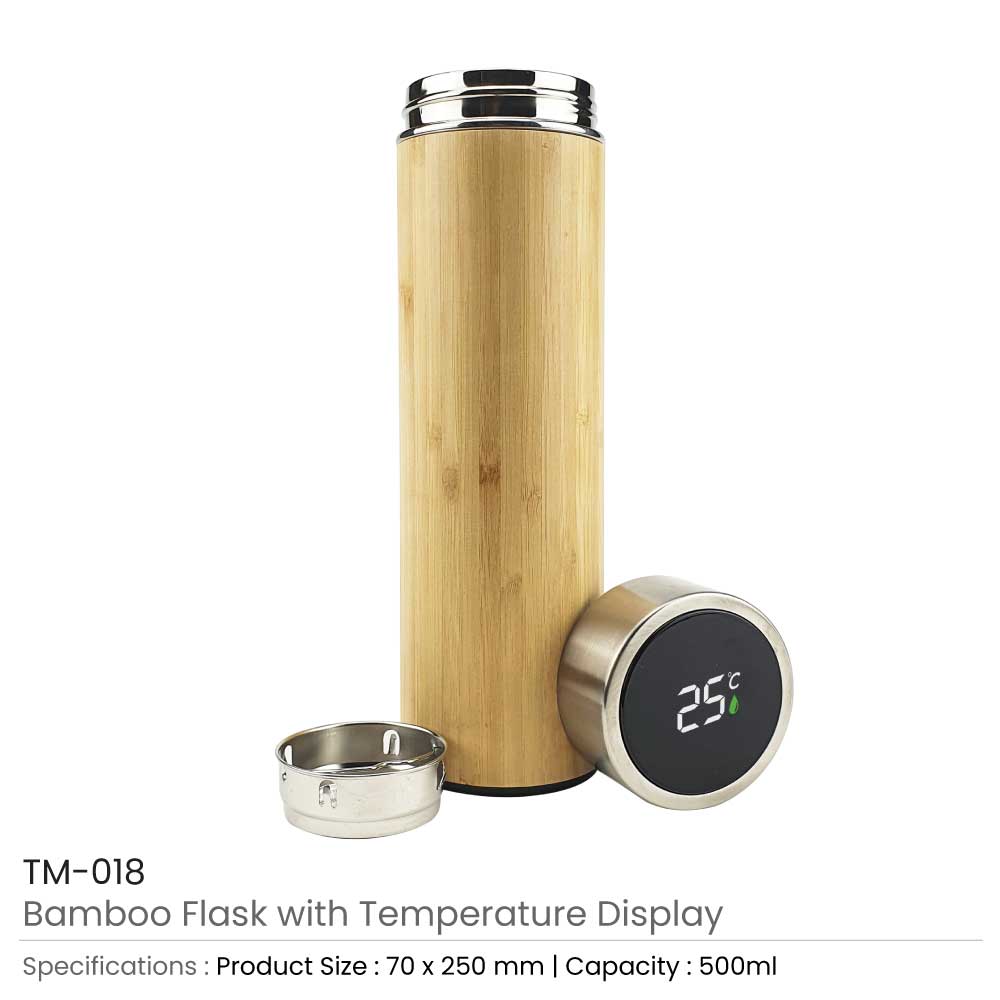 Bamboo Flask with Temperature Display - Product Image from Digital Canvas Design & Printing Company