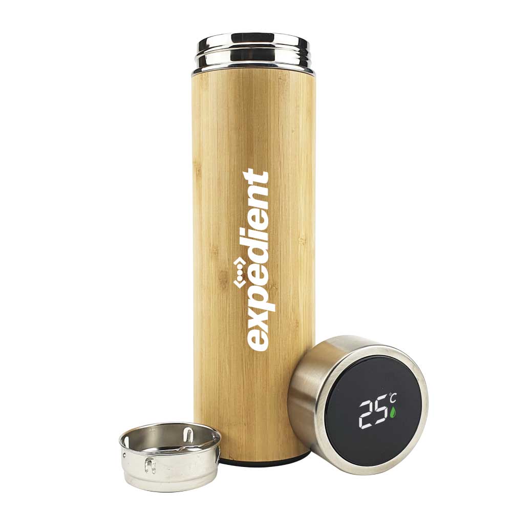 Bamboo Flask with Temperature Display - Design & Printing Company Product from Digital Canvas