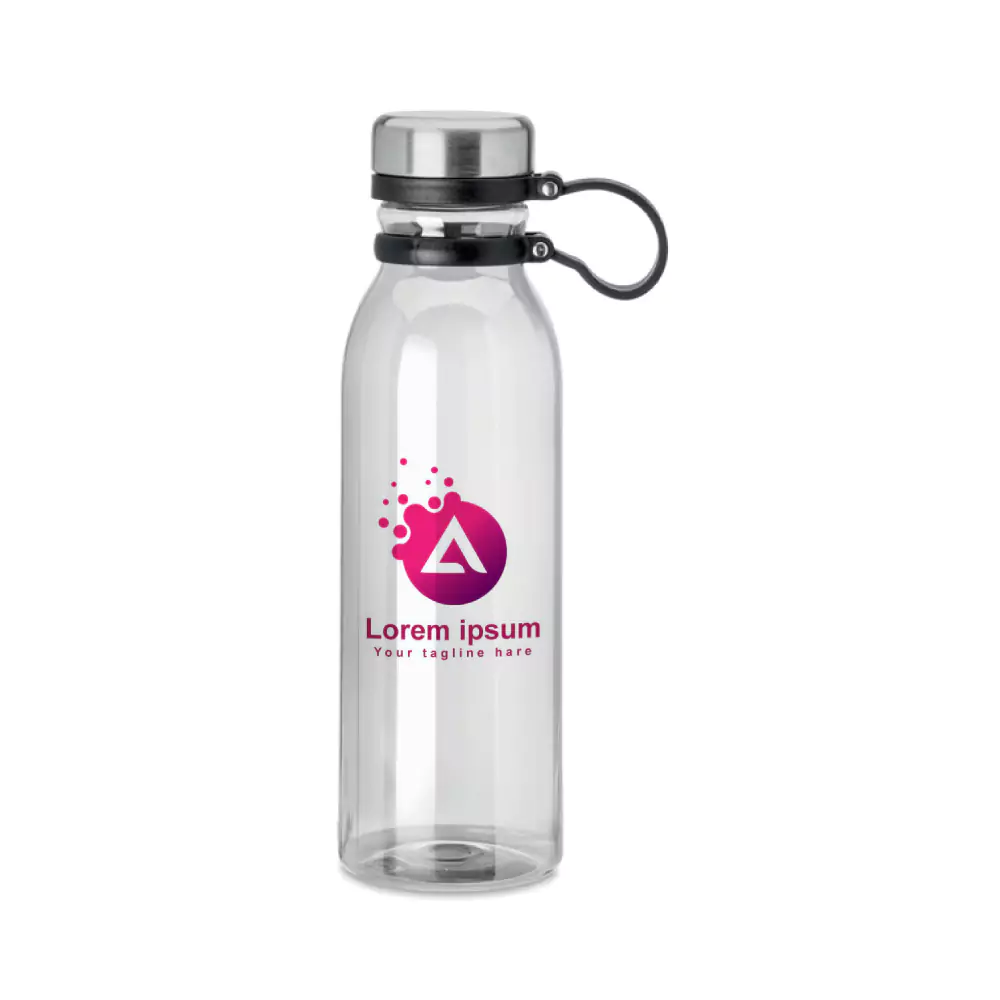 rPET Transparent Bottles 800ml SS Lid with Carry Handle - Design & Printing Company Product from Digital Canvas