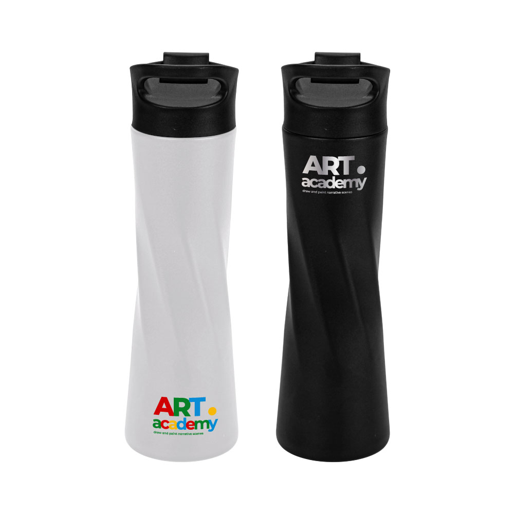 Double Wall SS Bottles Slim Waist Design Flip top Lid 500ml - Design & Printing Company Product from Digital Canvas