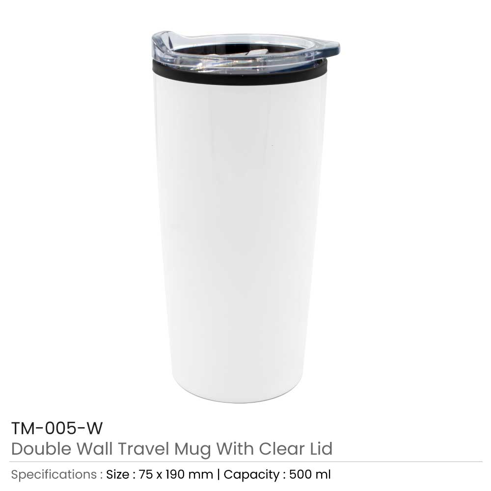 Double-Wall Travel Mugs with Clear Lid - Product Image from Digital Canvas Design & Printing Company