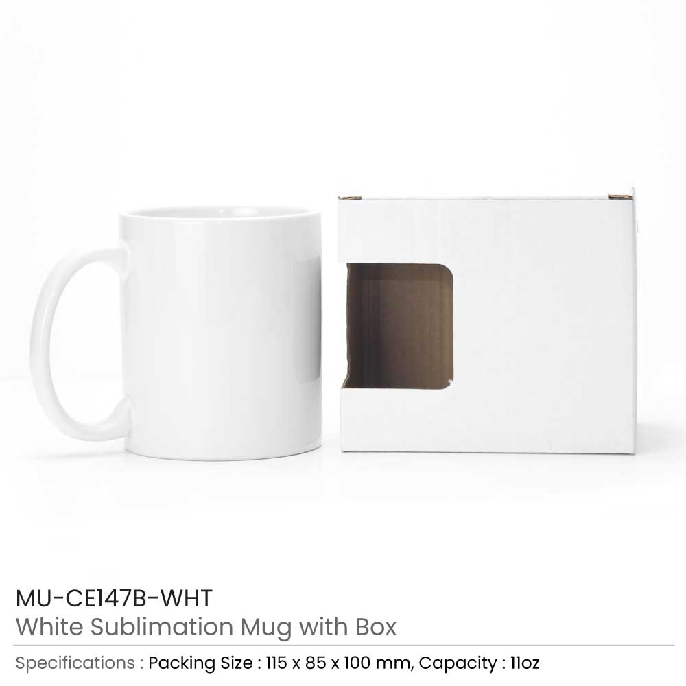 White Sublimation Ceramic Mugs with Box 11 oz - Product Image from Digital Canvas Design & Printing Company