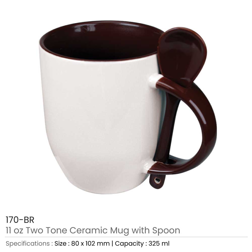 Two-Tone Ceramic Mugs with Spoon 11 oz - Product Image from Digital Canvas Design & Printing Company
