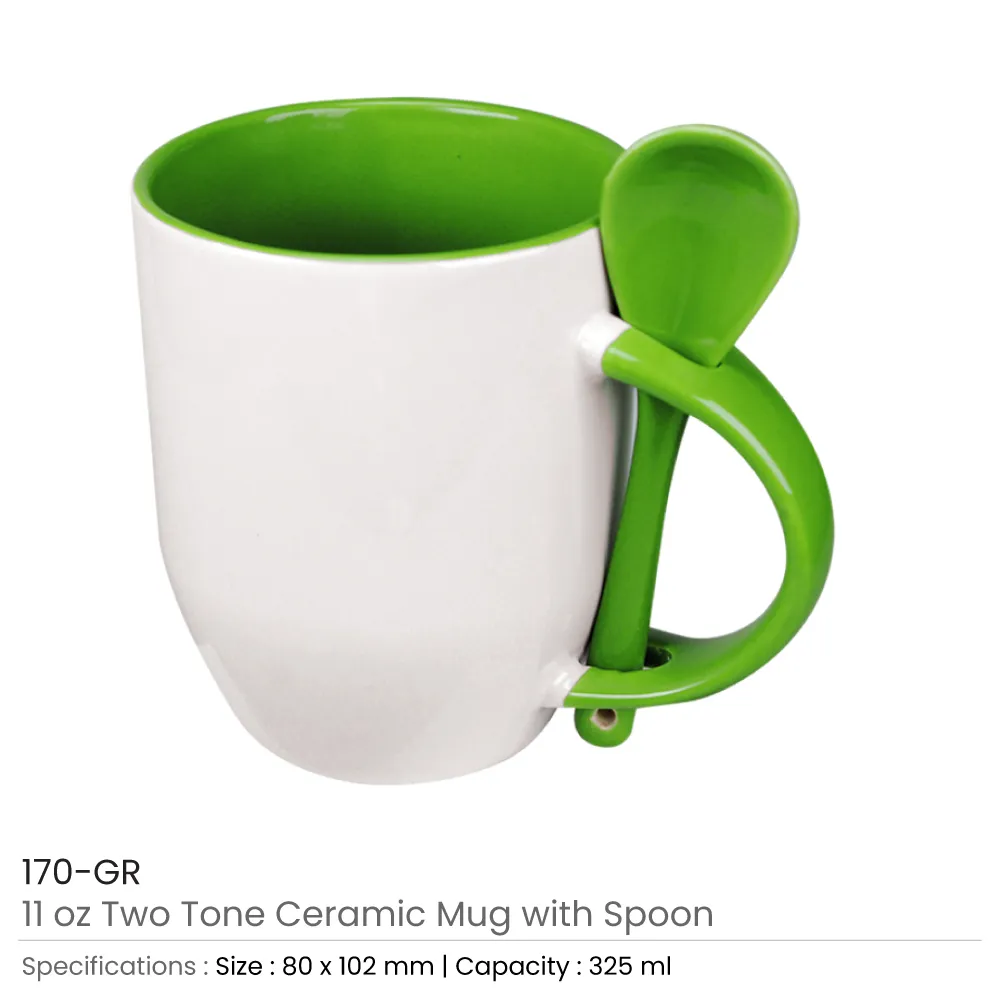Two-Tone Ceramic Mugs with Spoon 11 oz - Product Image from Digital Canvas Design & Printing Company