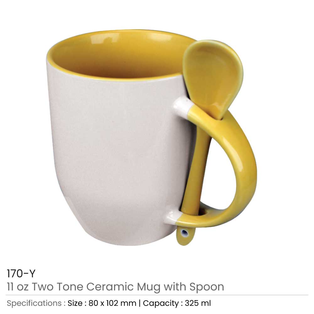 Two-Tone Ceramic Mugs with Spoon 11 oz - Product Image from Digital Canvas Design & Printing Company