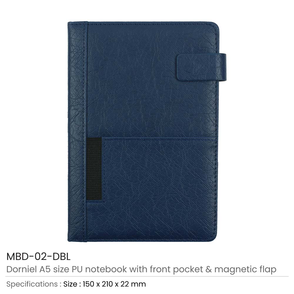 Dorniel A5 PU Notebooks with Front Pocket & Magnetic Flap - Product Image from Digital Canvas Design & Printing Company