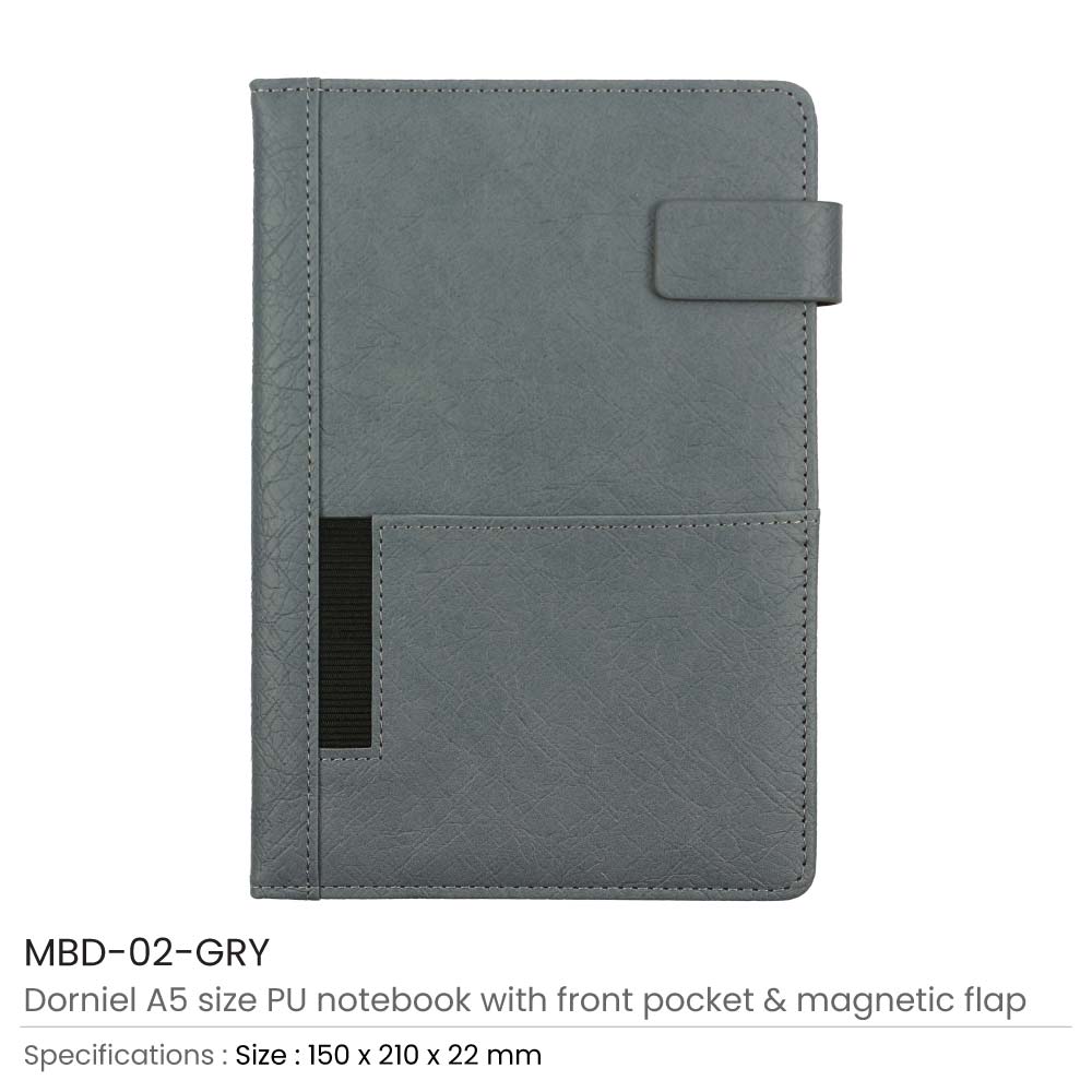 Dorniel A5 PU Notebooks with Front Pocket & Magnetic Flap - Product Image from Digital Canvas Design & Printing Company