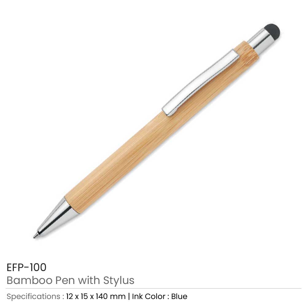 Bamboo Pens with Stylus & Blue Color Ink - Product Image from Digital Canvas Design & Printing Company