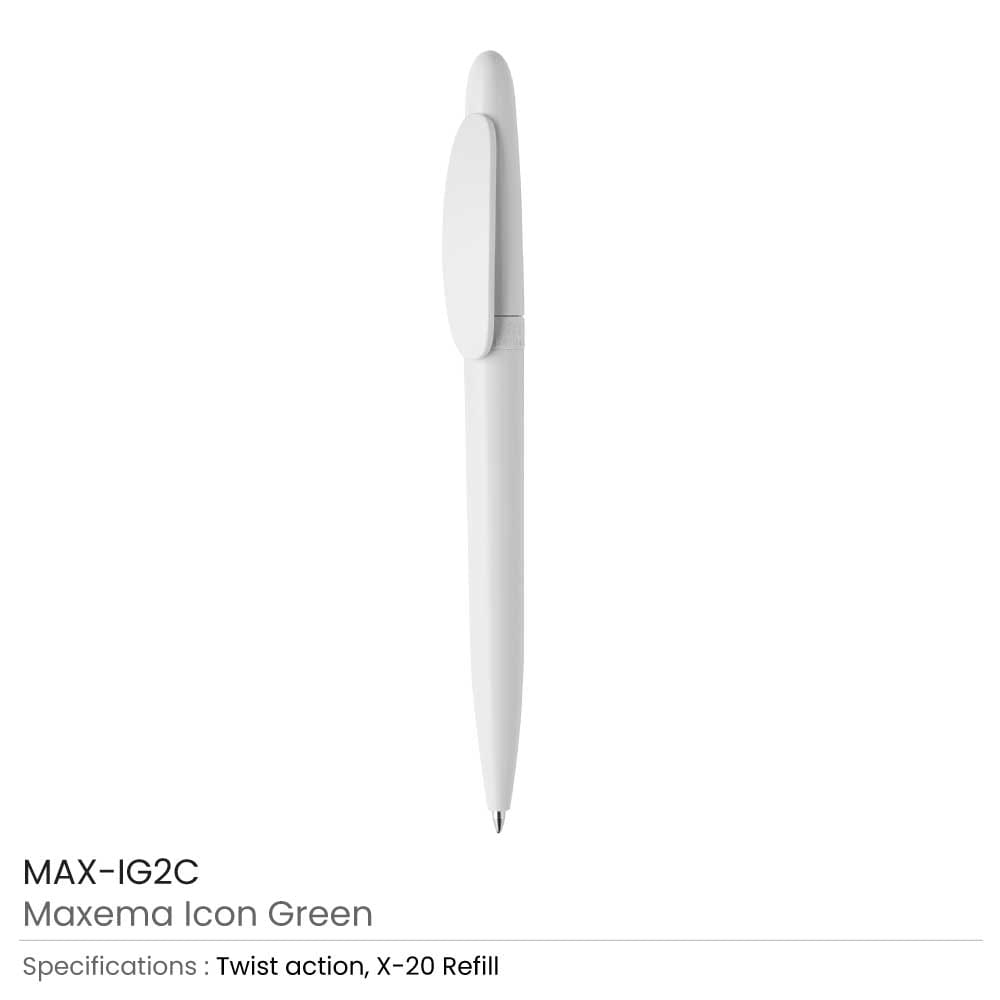 Antibacterial Pens Maxema Icon Green - Product Image from Digital Canvas Design & Printing Company