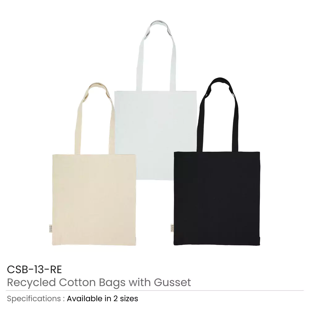 Recycled Cotton Tote Bags with Gusset 8 Oz - Product Image from Digital Canvas Design & Printing Company