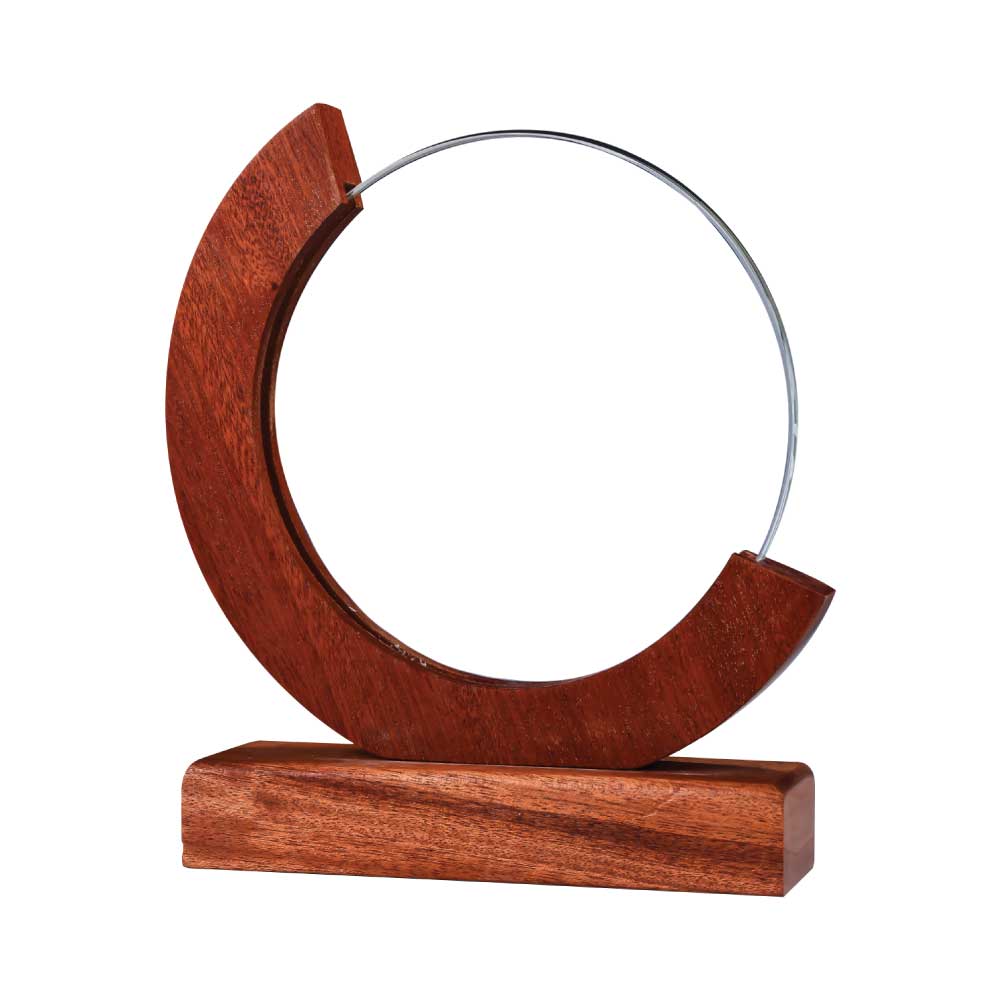 Round Moon Crystal Awards with Wooden Base - Product Image from Digital Canvas Design & Printing Company