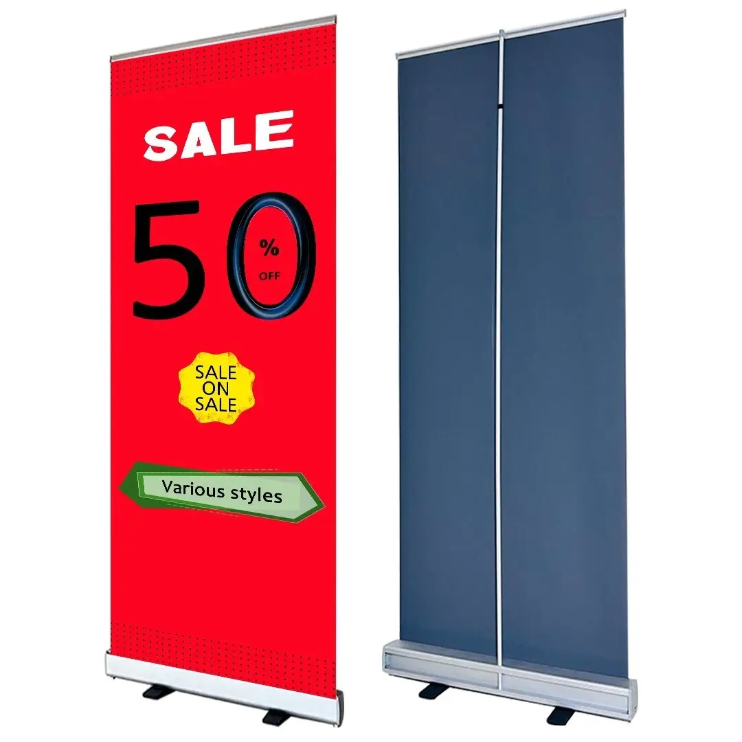 Compact Aluminum Roll-Up Banner Stand (Small Base) - Product Image from Digital Canvas Design & Printing Company