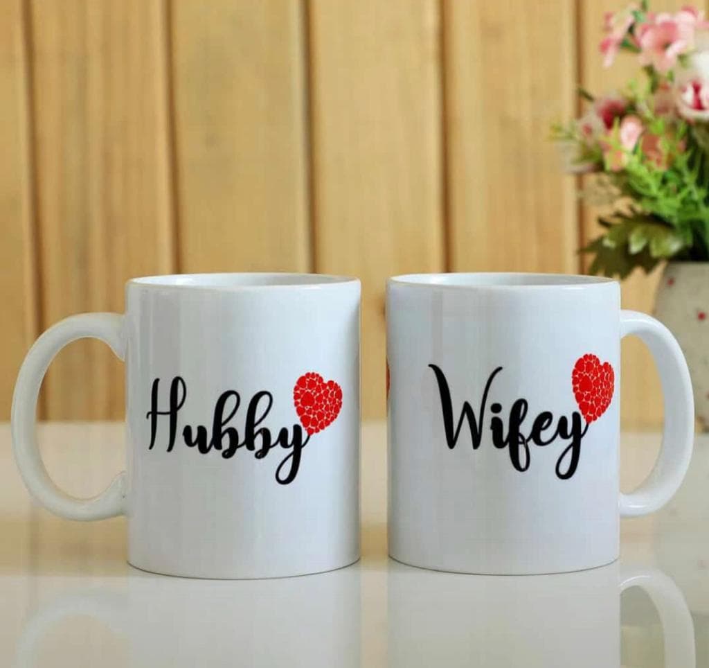 Couple Mugs – Hubby & Wifey Design