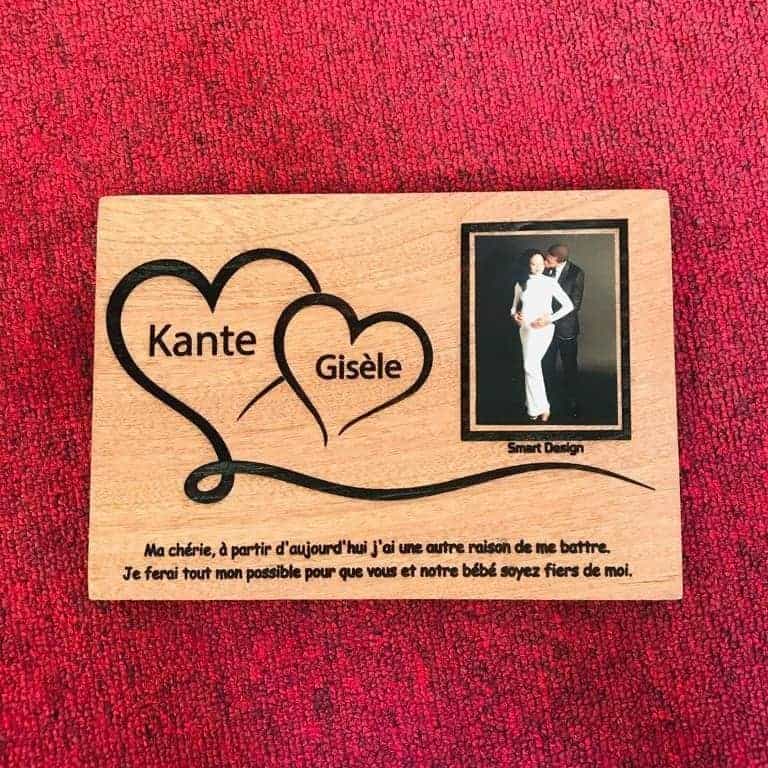 Engraved Wooden Frame – Kante & Gisele