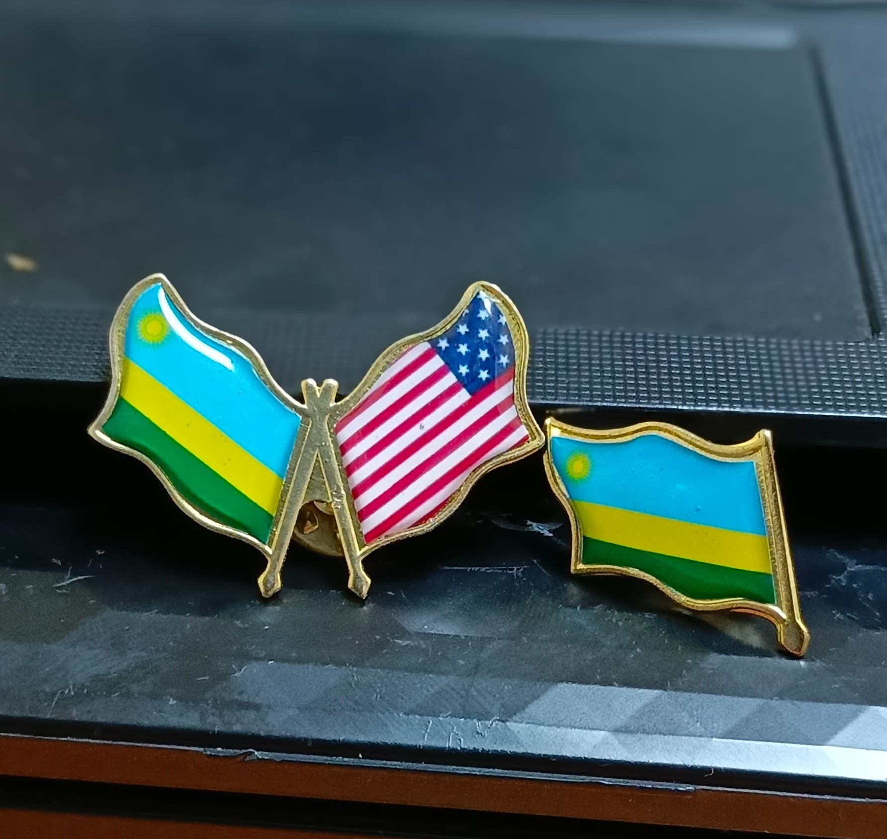 Rwanda-USA Friendship Flag Pins