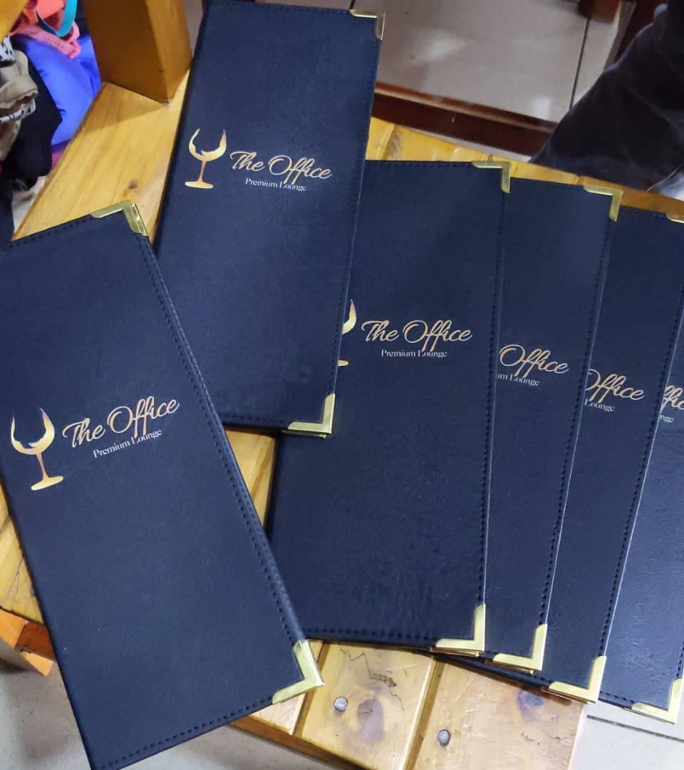 Branded Menu Covers – The Office Lounge