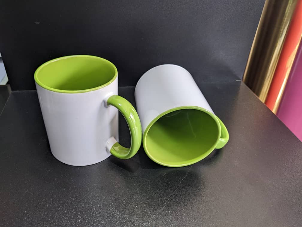 Two-Tone Ceramic Mugs (Green Interior) - Design & Printing Company Product from Digital Canvas